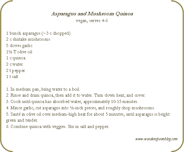 Asparagus and Mushroom Quinoa