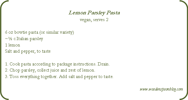 Lemon Parsley Pasta
