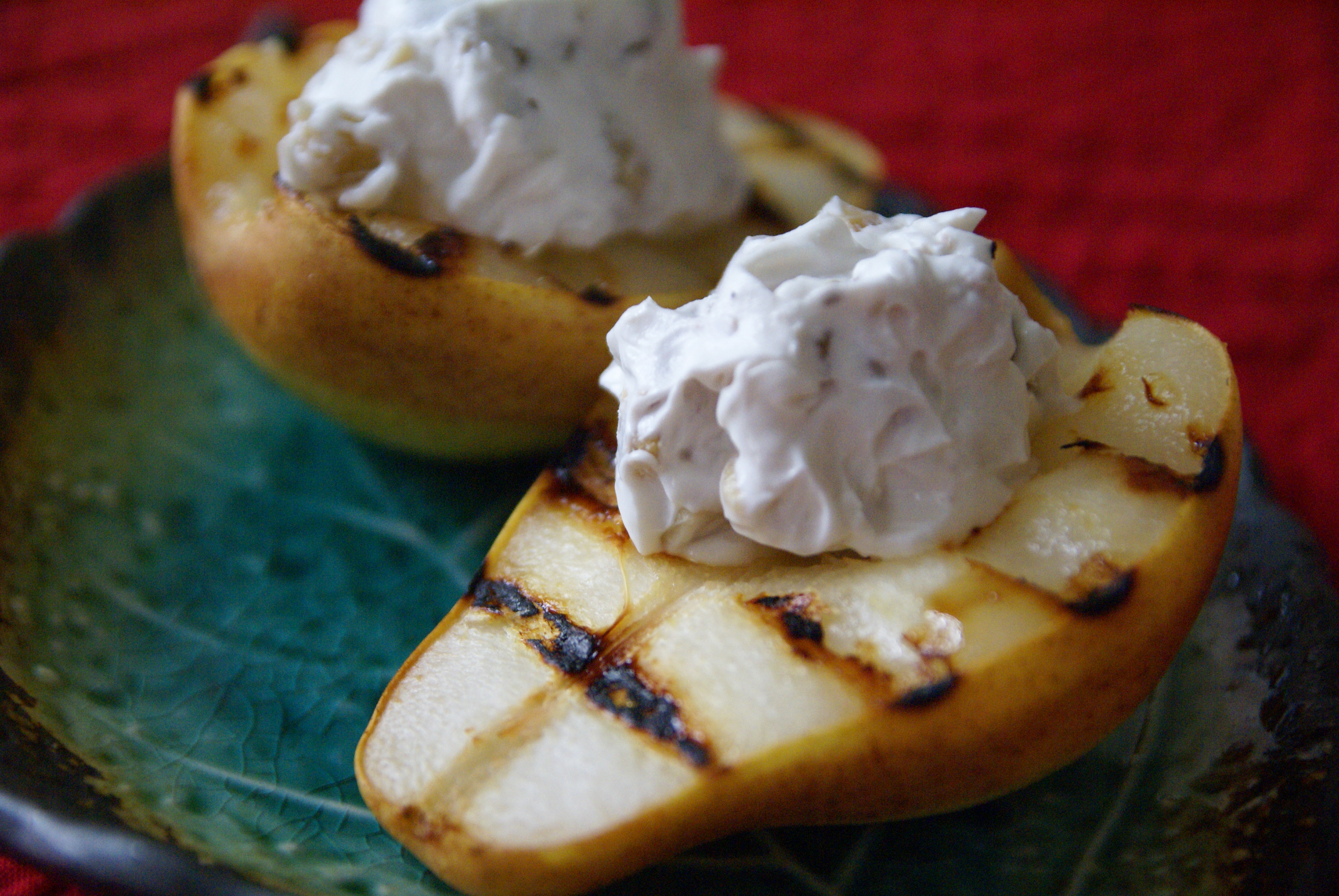 Grilled Pears with Walnut Cream Cheese